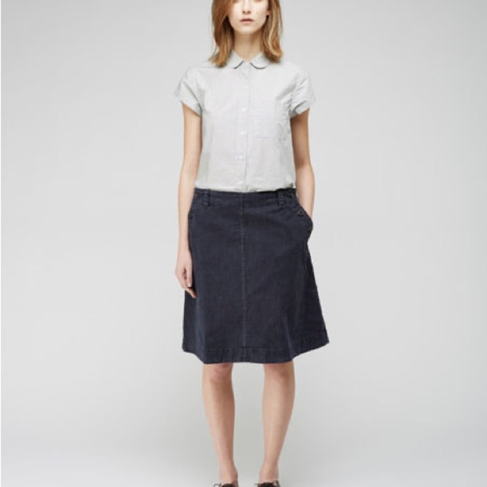 MHL by Margaret Howell Sailor Skirt in Indigo Blue Navy, XS - New